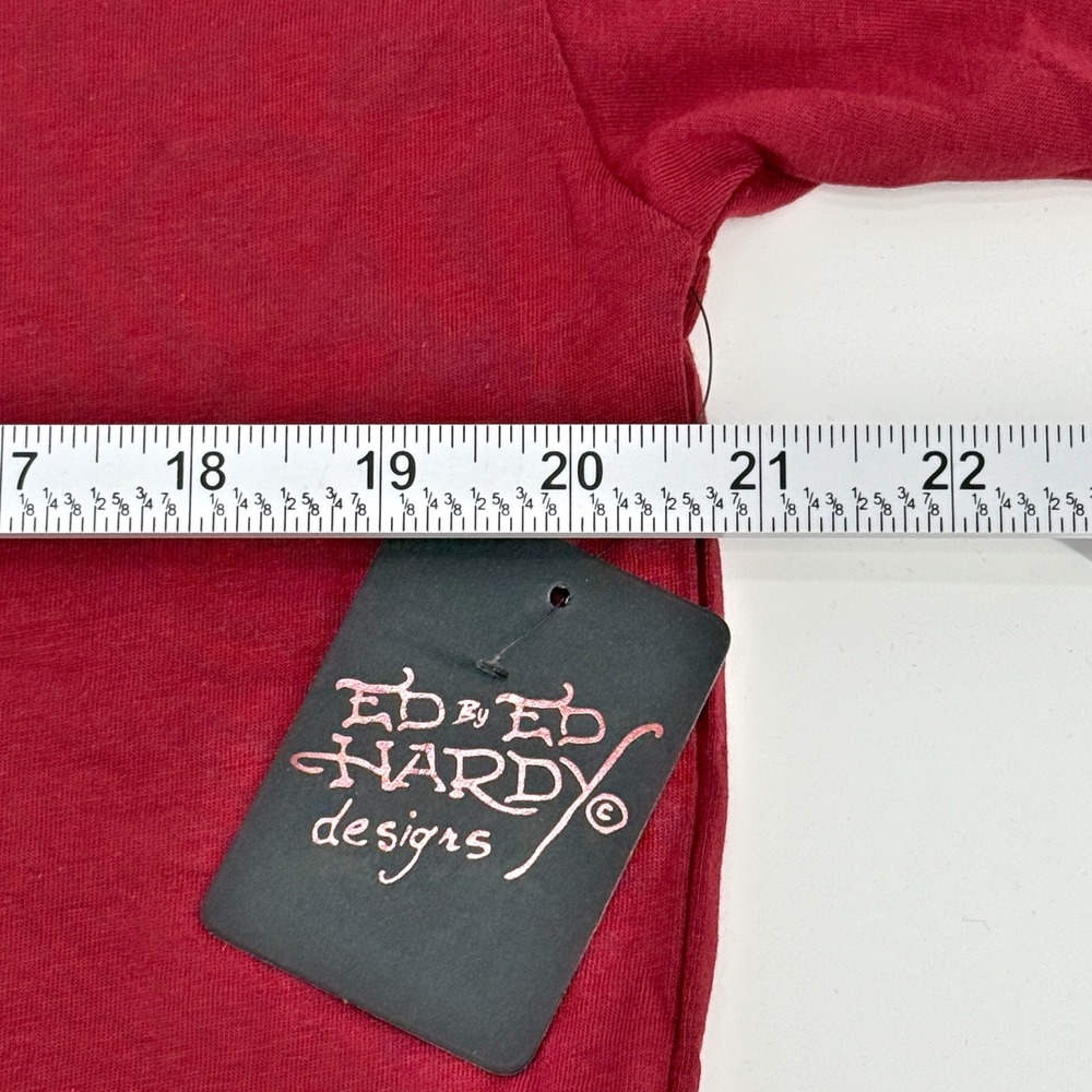 Ed Hardy Mens Wine Red Dragon Graphic Print T Shirt Size Medium Short Sleeve NEW - Picture 8 of 11